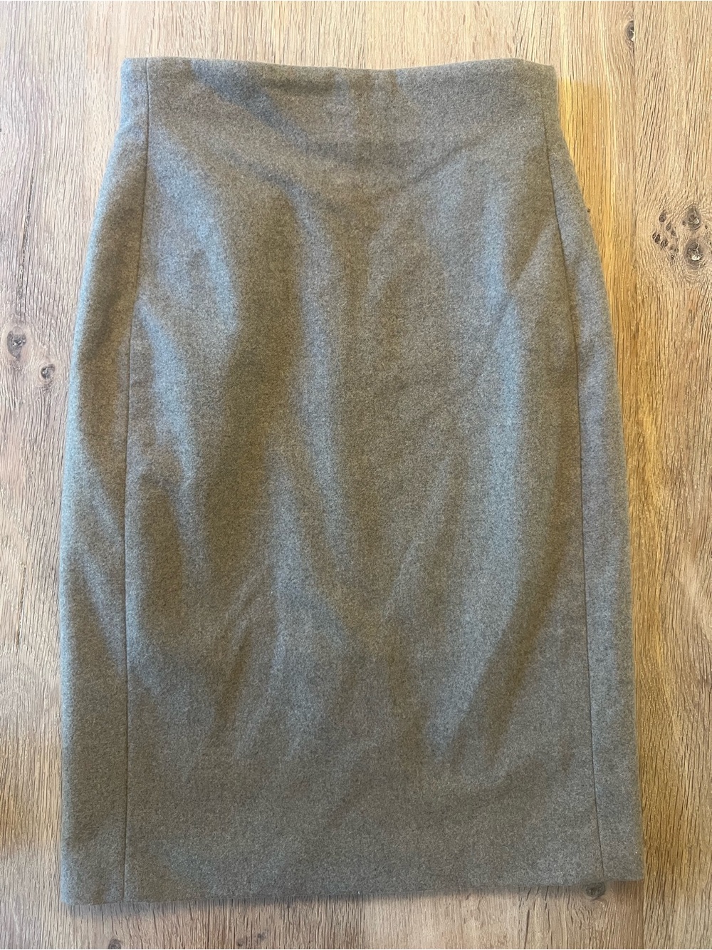 Vintage Calvin Klein Collection 100% Cashmere Taupe Pencil Skirt Sample Size 6